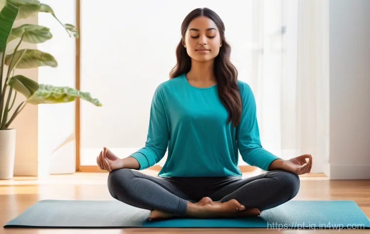 셀프케어 루틴을 위한 추천 앱 - **Prompt for Meditation and Digital Calm:**
    "A serene, young adult woman, of Brazilian ethnicity...